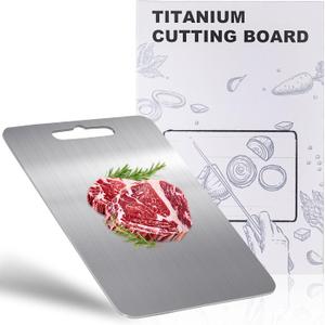 100% Titanium Cutting Board for Kitchen - Dishwasher Safe Chopping Boards with Handle, Reversible Charcuterie Board for Home Counter Outdoor Camping Housewarming Gifts for Women