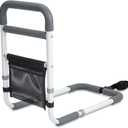 Bed Rails for Elderly Adults - 350LBS Heavy Duty Bed Assist Rail with Non-Slip Bedside Handle, Fall Prevention Safety Cane with Storage Pocket for Seniors, Fits King/Queen/Full/Twin Beds