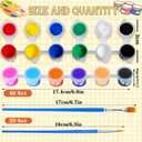 145 Pcs Mini Acrylic Paint Set for Kids, 12 Colors Washable Acrylic Paint Strip with 5 Paint Tray for Kids&Adults Craft Paint, with Mini Paint Strips for Easter Eggs Art Craft Painting Easter Gifts