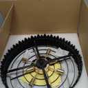 Black Crystal Chandelier 23.62'' K9 Crystal Round Pendant Lights Adjustable 5-Tier Large Modern Crystal Chandelier for Dining Room Living Room Kitchen Island Bedroom Foyer Entryway (24" Flat)