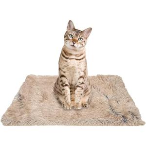 PJYuCien Fluffy Fleece Calming Pet Throw Blanket, Super Soft and Warm for Indoor Cats and Dogs, Small 16 * 24", Machine Washable, Puppy Bed(Brown)