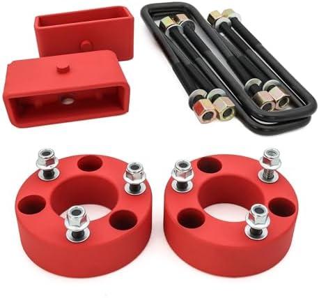 3 Inch Front 2 Inch Rear Leveling Lift Kit for 2005-2022 Nissan Frontier 2WD/4WD - Grade A Coating Strut Spacer Suspension Leveling Kit for Nissan Frontier Pickup Trucks, Wrinkle Red