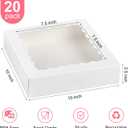 Kucoele 20 PCS Pie Boxes, 10 x 10 x 2.5 Inches Bakery Boxes with Window, Auto-Popup Cookie Boxes White Treat Boxes for Chocolate Strawberries, Pastries, Muffins, Donuts