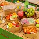 50 Pack 29Oz Disposable Meal Prep Containers With Lids and Forks-Disposable Kraft Paper Bowls-to go food containers-Microwavable and Freezer Safe Take Out Containers for Hot/Cold Food Prep and Salad