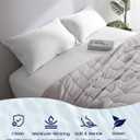 ZonLi 100% Rayon Derived from Bamboo Cooling Fitted Sheet Cali King Size for Hot Sleeper, 72"x84", Snow White