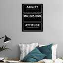 Motivational Poster Print Wall Art Home Decor Inspirational Attitude Ability Positive Quotes Picture Painting Artwork for Modern Bedroom Living Room Office Wooden Framed Ready to Hang [18''W X 24''H]