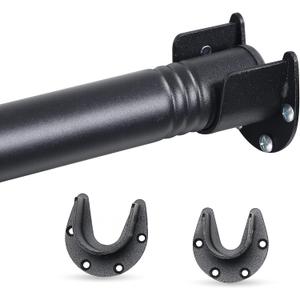 Closet Rod,17 to 38 Inch Closet Rods For Hanging Clothes,Heavy Duty Adjustable Closet Rod,Black Closet Poles For Hanging Clothes