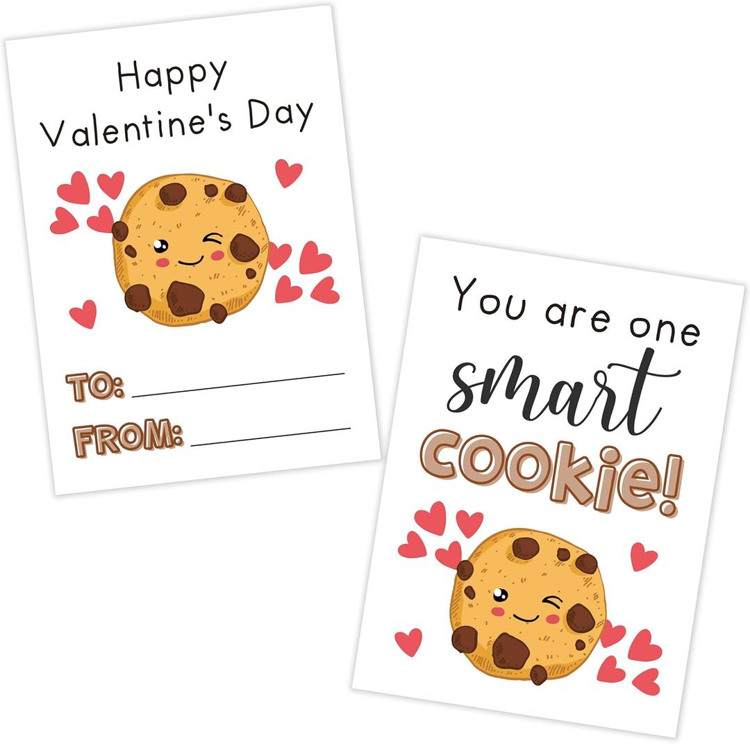 30 Pack Cookie Dessert Funny Valentines Cards for Classroom, Assorted Valentine's Day Cards for Cookies Lover, Valentines Day Gifts for School, Valentines Exchange Cards Party Favors Exchange Gift