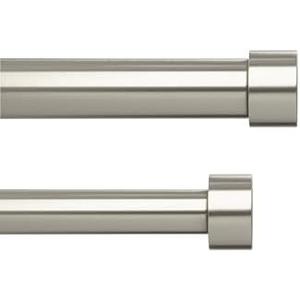 Umbra Cappa Double Curtain Rod, Includes 2 Matching Finials, Brackets & Hardware, 36 to 66-Inch, Nickel