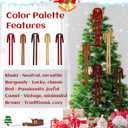 6 PCS Large Brown Velvet Ribbon Bows for Christmas Tree, 23.5x15.5 Inch Bow Tree Topper Velvet Ornaments for Christmas Tree Decorations Outdoor Garland Wreath Decor