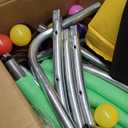 55" Trampoline for Kids with Enclosure, 440lbs Capacity Indoor & Outdoor Toddler Trampoline with Adjustable Gymnastics Bar & Toys, for Boys & Girls (Yellow Green)