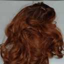 HAIRCUBE Orange Synthetic Women's Wig Layered Wigs with Bangs Long Wavy Heat Resistant Natural Wigs