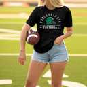 FAYALEQ Football Shirts for Women, Game Day Tshirt Football Outfits Sports Team Fan Gift Tee Shirt (Black, L)