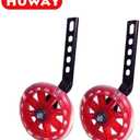 training wheels flash mute wheel bicycle stabiliser mounted Kit compatible for bikes of 12 14 16 18 20 Inch 1 Pair (red)