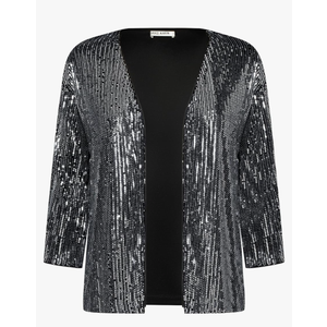 GRACE KARIN 2024 Women's 3/4 Sleeve Sequin Jackets Open Front Sequin Cardigan Sweaters Blazer XL