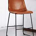 Joysoul Bar Stools 1 PC,  24 Inch Counter Height Barstools with Back & Footrest - Waterproof Faux Leather, Ergonomic Seat & Sturdy Metal Base for Kitchen Island, Cafe, Home Bar(Brown)