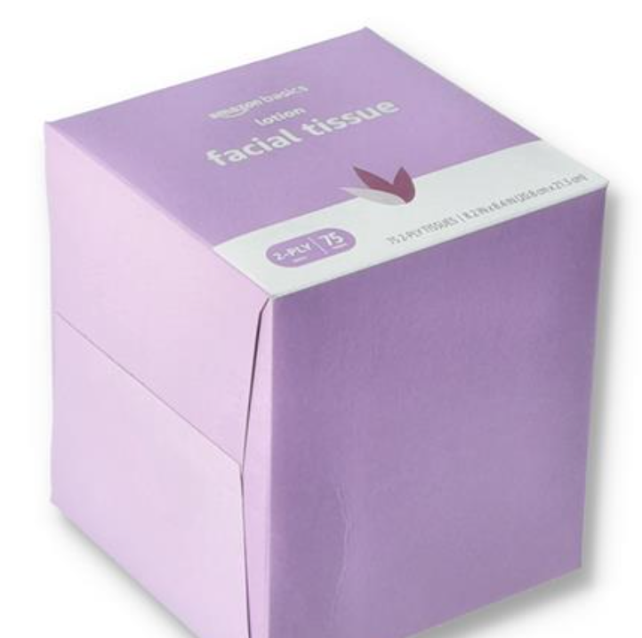 5 x Amazon Basics 2-Ply Ultra Facial Tissue with Lotion, 75 Count
