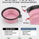 Collapsible Dog Bowls for Travel, 2-Pack Dog Portable Water Bowl for Dogs Cats Pet Foldable Feeding Watering Dish for Traveling Camping with Carabiners, BPA Free (Purple&Pink, Large)