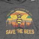 Womens Hug More Trees Clean Our Seas Save The Bees Vintage Earth V-Neck T-Shirt XL Gray