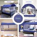 Alvantor Mosquito Net Bed Canopy Tents Dream Privacy Space Twin Size Sleeping Tents Indoor Pop Up Portable Frame Breathable Cottage Blue (Mattress Not Included), 39"W x 75"L