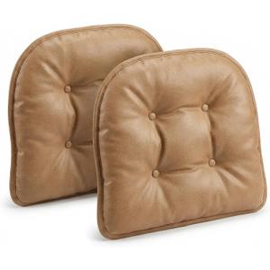 Klear Vu Omega Non-Slip Chair Cushions, Assembled in USA, U-Shaped Skid-Proof Seat Pads for Dining, Kitchen, Office, 15"x16", 2 Pack, Taupe