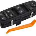 ZAPOSTS 3+0 Metal PINS Power Window Switch.Fits for2012-2017 Dodge Grand Caravan,2012-2016 Chrysler Town & Country Driver Side Control Door Vidrios Master Switch.68110871AA.(Green Light)