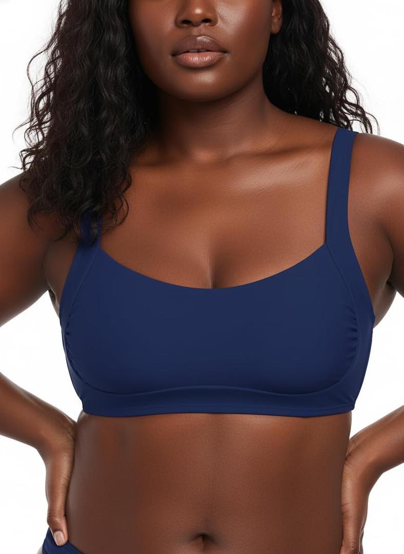 Ocean Blues Women's Bandeau Bikini Top Padded Swimsuit Top with Adjustable Straps (XXL)
