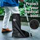 Water Resistant Walking Boot Cover for Orthopedic Boots With Anti-Slip Fractured Foot Accessories Heavy Duty Sole Rain (Black, XXL)