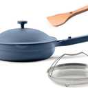 Our Place Always Pan 2.0-10.5” (2.6 Qt) Nonstick, Toxin-Free Ceramic Cookware | Patented 10-in-1 Aluminum Frying & Sauté Pan | Safe for Oven, Induction & All Cooktops up to 450°F | Blue Salt