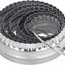 Fluted Cookie Cutters- Round Biscuit Cutters Set of 6 Pieces, Double Sided Fluted and Plain Edge Cookie Cutters, Stainless Steel