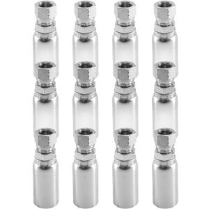 12 Pcs Hydraulic Hose End Fittings Compatible with Weatherhead U-Series Dayco or Other Adjustable Crimpers, 1/4" I.D. Hose x 1/4" JIC 37 Female, with Protection Cover
