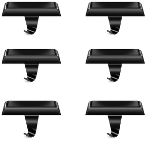 Christmas 6 Pcs Black Stocking Holders Mantel Hook Hangers Fireplace Hooks Hanger Grip Bases for Christmas Party Decorations Xmas Dcor