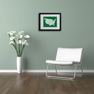 Trademark Fine Art Forest-USA States Text Map Canvas, 20x16 Inches