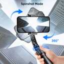 Smartphone Gimbal Stabilizer with Remote, Aluminum Extendable Selfie Stick Tripod, 360 Automatic Rotation, Auto Balance for Live Video Recording, Vlogging, YouTube Compatible with iPhone and Android