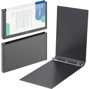 2 Pcs 11 x 17 Inch View Binders with Cover Pocket, 1 Inch, Black