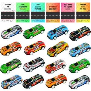 Valentines Gifts for Kids - Valentines Day Cards for Kids School, 24 Pack Cars Toys Set for Classroom Prizes, Fidget Toys, Exchange Party Favors Goodie Bags Stuffers for Class Boys Girls