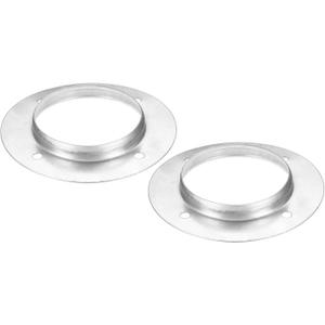 PATIKIL 4" Duct Connector Flange, 2 Pack Metal Straight Pipe Exhaust Flange Duct Mounting Plate for Heating Cooling Ventilation HVAC System