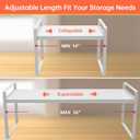 Expandable Cabinet Organizer 14"~25", Kitchen Shelf Organizer Spice Rack 11 wide, Cupboard Organizers And Storage Shelves, Kitchen Counter Organizers, Countertop Cabinets Small Pantry Shelf