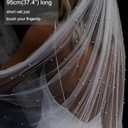 1 Tier Pearl Wedding Bridal Veil With Metal Comb F55 (Fingertip Length (38 inches), Ivory)