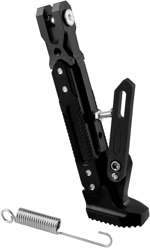 Motorcycle Kickstand Adjustable Tripod Holder Universal Aluminum Motor Scooter Modified Foot Side Stand Motorcycle Accessories (Black)