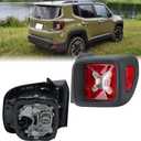 Tail Light Compatible with 2015-2022 Jeep Renegade Black Bezel Taillight Rear Lamp Replaces 68429834AA CH2801209 (Right Passenger Side)