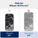 Genuine Forged Carbon Fiber Case for iPhone 16 Pro, Military Grade Drop Protection, Shockproof Phone Cover with Aluminum Alloy Buttons and Camera Frame - Glossy Blue