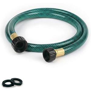 Flexible Garden Hose for Tight Spaces: 4FT Female to Female Short Water Hose for Outdoor Faucet Y Splitter with 2 Rubber Washers - Lead-Free and Lightweight