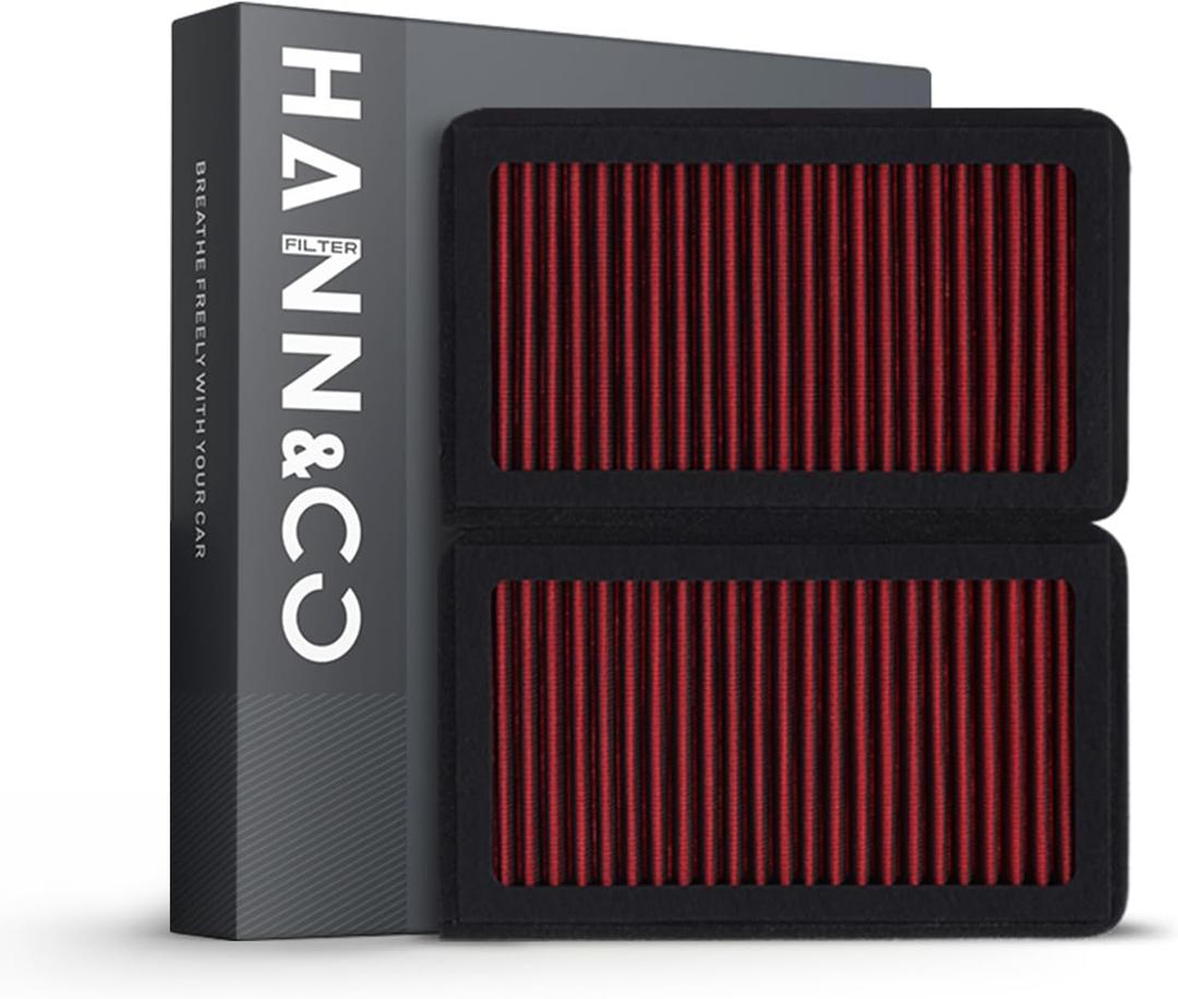 HANN&CO Washable And Reusable High Flow Cabin Air FilterGreater Than 15 Years of Service LifeUse a Split StructureSuitable For Jeep WranglerGladiator Replacement CF12450CP450VF2047HCC2143-X