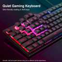 Redragon S107 Gaming Keyboard and Mouse, RGB Gaming Keyboard and 3200 DPI Mouse Combo with Large Mouse Pad, 25-Key Anti-Ghosting, Mechanical Feeling Keyboard, Plug & Play to PC, Laptop