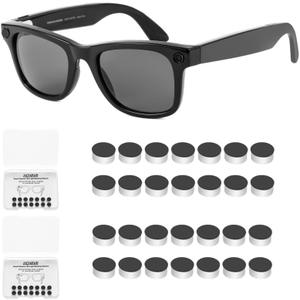 28PCS LED Light Blocking Stickers Compatible with Ray Ban Meta Wayfarer/Skyler/Oakley Meta HSTN Smart Glasses Accessories, Low-Tack Restickable Blackout Light Covers Sticker (28)