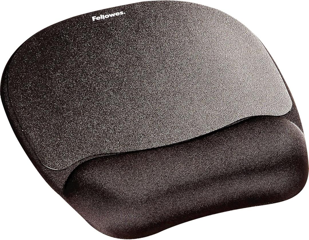 Fellowes Memory Foam Mouse Pad/Wrist Rest- Black (9176501) (9.3L x 7.9W inches)