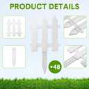 48 Pack White Classic Garden Fence Panels with 48 Fence Inserts, 6.69'' L x 7.87'' H