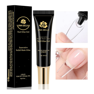 UNA GELLA Solid Nail Glue Gel 15ml Lamp Curing Needed Solid Soak Off U V/LED Lamp Required Super Strong Glue For Fake Acrylic Soft Gel Nail Tips Press On Nails Art Extension