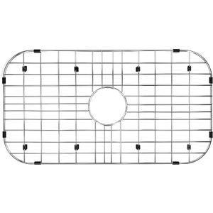 Sink Grid 26 inches x 14 18 W, grate Centered Drain with Corner Radius 3-12 inches, Stainless Steel kitchen protector, rack for bottom of sink, accessories, Large